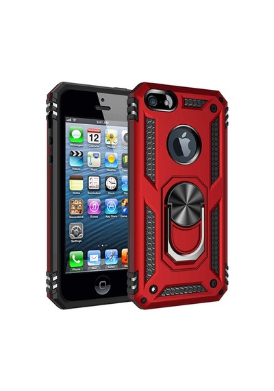 Apple Uyumlu iPhone 5S Yüzüklü Standli Vega Kilif Ekran Koruyucu 510330969