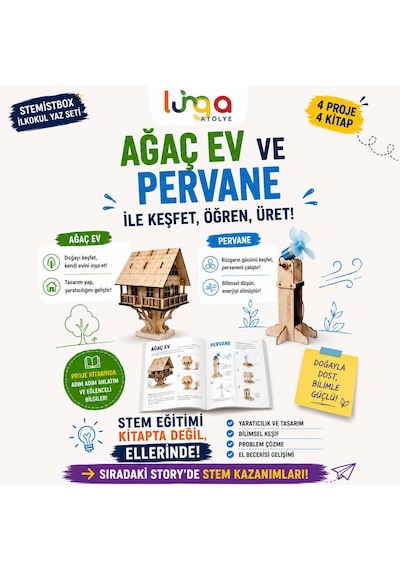 Stemist Box İlkokul Yaz Seti - 4'lü Ahşap Stem Eğitim Seti - Aktivite Kutusu 4'lü Set
