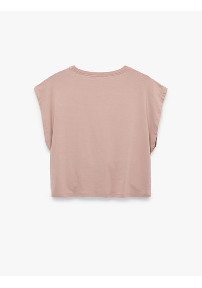 Koton Rahat Kesim Bisiklet Yaka Kısa Kollu Modal Pijama Üstü Pembe 6slk40010mk Gül
