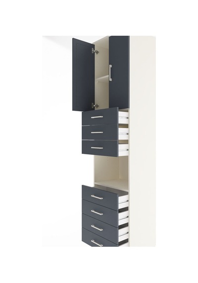 Hyperion Dolap 3 Raflı 7 Çekmeceli 2 Kapaklı 60x44x243 Aytaşı-antrasit Aytası