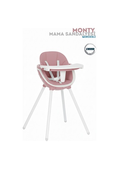 Monty Mama Sandalyesi 3 Kademeli Tabla Kaymaz Tabanlı Geniş Oturma Alanlı 6ay-9yaş Minderli