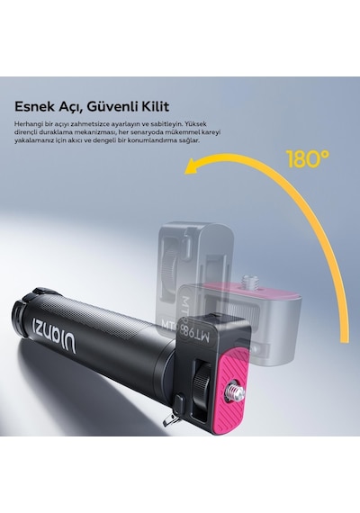 Ulanzi Mt98 Katlanabilir Selfie Stick Tripod 57cm 360 Kamera Uyumlu - S054 Siyah