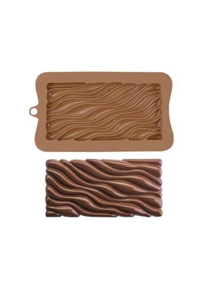 Silikon Dalga Desenli Tablet Çikolata Kek Kalıbı Goldcakes