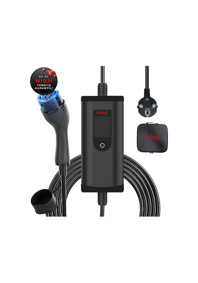 Mioji Mio 717 3.5kw/16a 2.4 Lcd Ekran Ip65 Suya Dayanıklı Taşınabilir Elektrikli Araç Şarj Cihazı 22 Kw