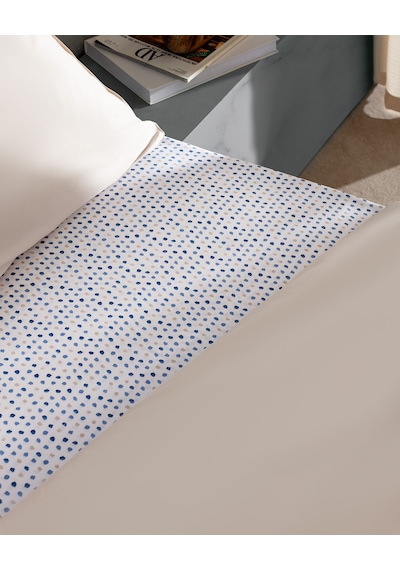 Madame Coco Bern King Size %100 Pamuk Baskılı Saten Nevresim Takımı - Bej Ekru