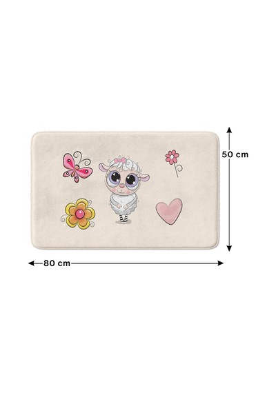 Sevimli Tasarımlı Mikrofiber Banyo Paspası, Kaymaz Taban, Makinede Yıkanabilir 50x80 Diğer