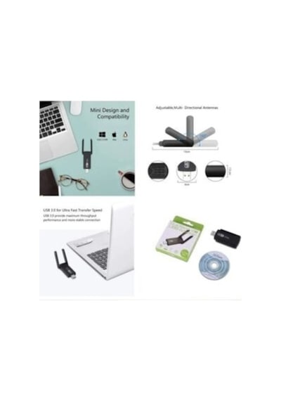 Ac1200 Mbps Dual Band USB 3.0 Adaptör Kablosuz Wi-Fi Alıcı Ac1200