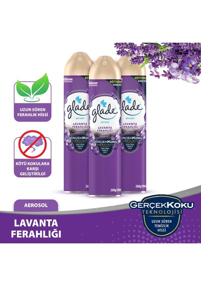 Glade Aerosol Oda Kokusu Lavanta 3'lü Set