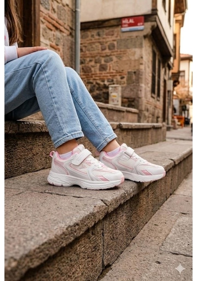 Fort Terra Cool Rahat Hafif Anatomik Kız Çocuk Ayakkabı Beyaz - Pembe