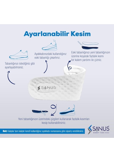 Sanus M900 Visco Memory Foam Anatomik Unisex Tabanlık