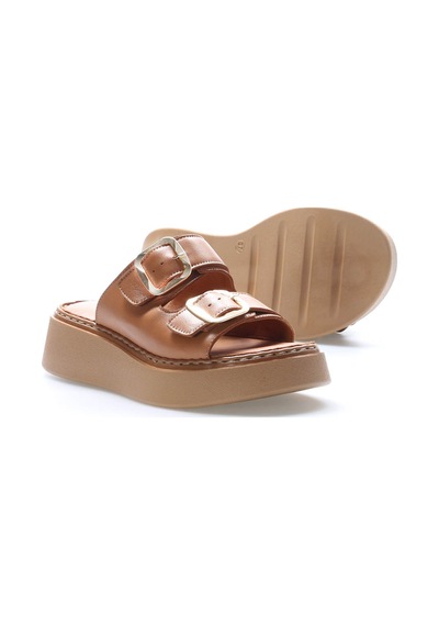 Fast Step Hakiki Deri Kadın Klasik Sandalet 621za1140 Taba