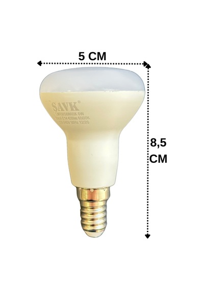 4 Adet Şavk 6w 37w Beyaz Işık 6500k E14 Duylu İnce Duy Led R50 Ampul