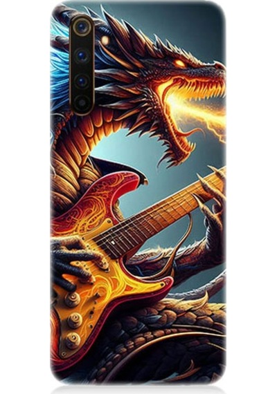 Realme 6 Pro Uyumlu Gitar Ejderhası Desenli Silikon Kılıf