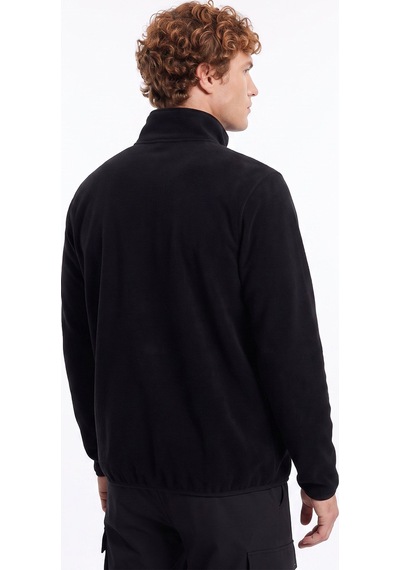 Jeep Siyah Erkek Dik Relaxed Düz Polar Sweatshırt J4wm-swt4444