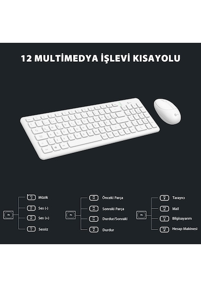 Lecoo KW204 Kablosuz Türkçe Q Klavye & Mouse Set