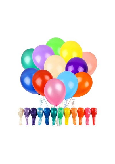 50 Adet Renkli Balon Karışık Renk Süsleme Balonu 50 Adet Karışık