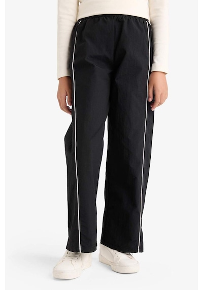 Defacto Kız Çocuk Wide Leg Esnek Bantlı Paça Paraşüt Pantolon E6186a825aubk27 Siyah