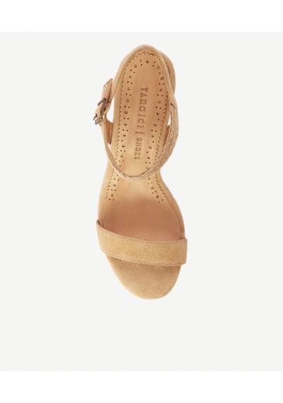 Yargıcı Tek Bantlı Tabanı Hasır Sargılı Deri Espadril 26ykay4020x 063 Bej