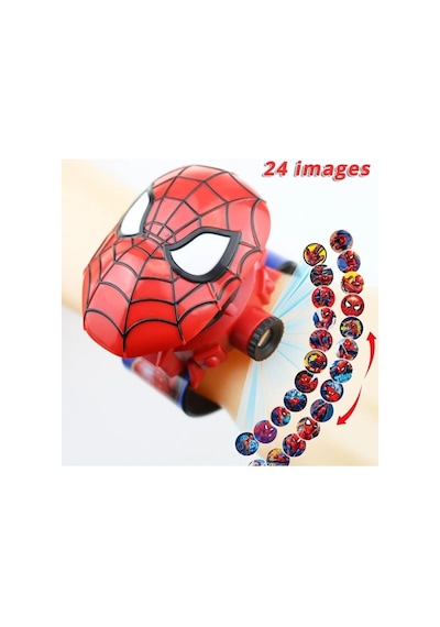 Ayrex Lrs Store Spiderman Örümcek Adam Projeksiyonlu Dijital Çocuk Saati Duvara Yansıtmalı Kaliteli, Çok Renkli Genel
