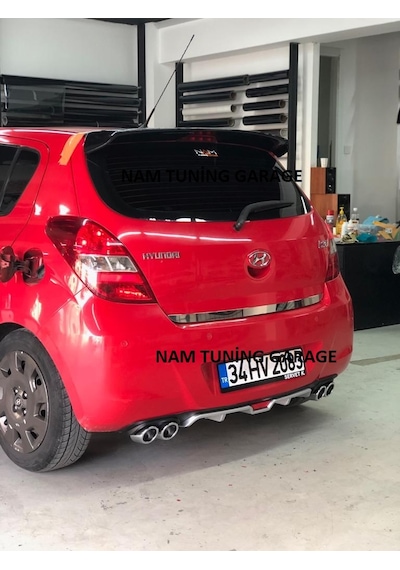 Hyundai İ20 09-14 Arası Arka Tampon Eki Difüzör Çift Egzoz Çıkış