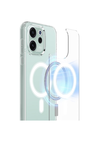 Oppo Reno15 Fs 5g / Oppo Reno15 F 5g Uyumlu Kılıf Sararmaz Kamera Korumalı Magsafe Mika Sert Parlak Şeffaf Kapak Beyaz