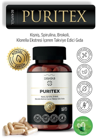 Erbatab Puritex Takviye Edici Gıda 60 Kapsül