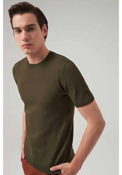 D's Damat Slim Fit Haki Rayon Triko T-shirt 2ef069421003m Haki