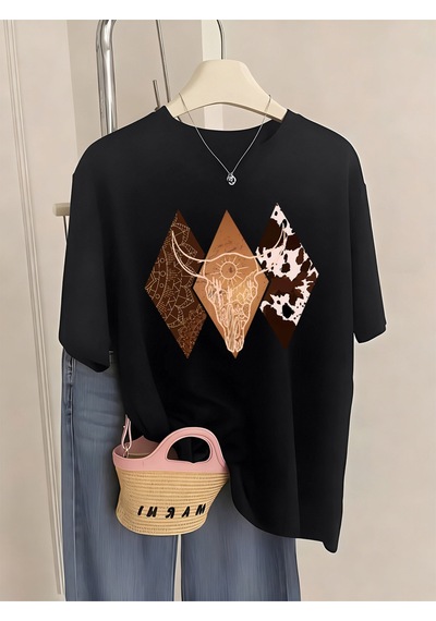 Noıssey Urban Pop Graphic Kadın Tişört Koleksiyonukod 5379 Siyah