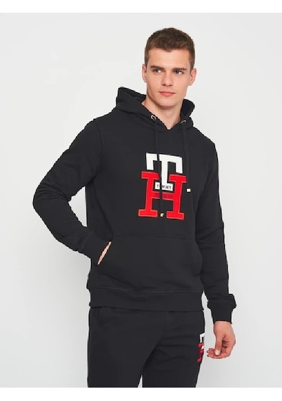 Tommy Hilfiger Erkek Kapşonlu Sweatshirt Siyah