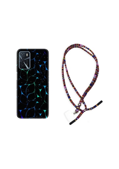 Oppo A16 Kılıf Rasta Boyun Askılı Naif Çizgiler 1680