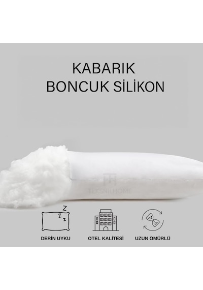 2 Adet Boncuk Silikon Yastık 700 Gram Anticilt Hassasiyetik 50x70 Cm Ekonomik Yastık