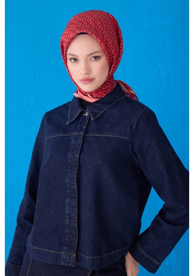 Saf İpek Eşarp 4128d Twill İpek - 90 X 90 / Kırmızı - 33 Kırmızı - 33
