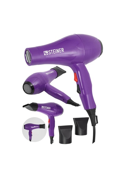 Tr Alman 3600 Watt Profesyonel Saç Kurutma Makinesi Fön Makinesi Ac Motor Ms-9001 Mor + 2 Adet Başlık