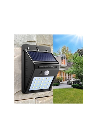 Güneş Enerjili Hareket Sensörlü Bahçe Balkon Lambası Led Lamba Beyaz