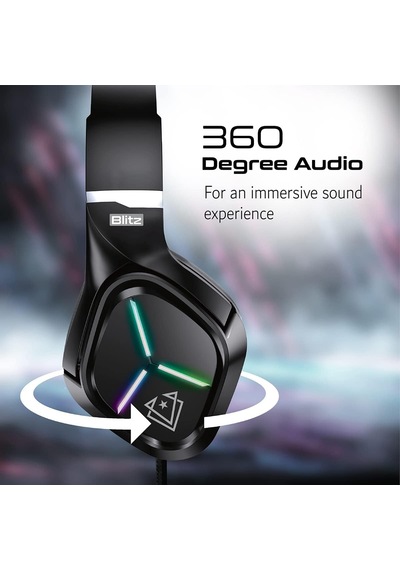Oyuncu Kulaklık Stereo 7.1 Surround Kablolu Kulaküstü - Vertux Blıtz Siyah