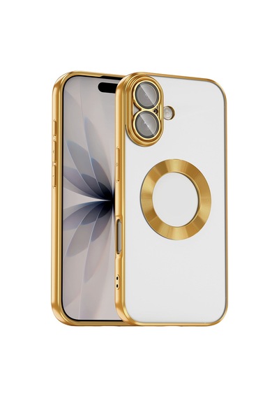 Apple iPhone Uyumlu 17 Kılıf Kamera Lens Korumalı Logo Gösteren İnce Hafif Pazarplus Altın