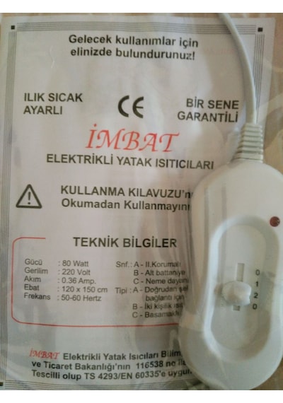 İmbat Çift Kişilik Elektrikli Battaniye Çok Renkli