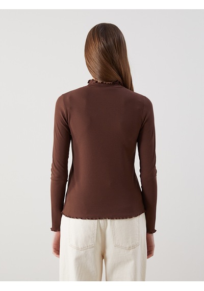Lcw Modest Kahverengi Dik Yaka Kadın Body