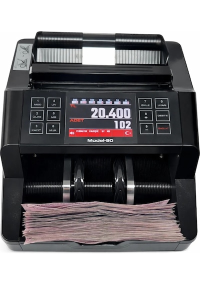 Şarjlı Seyyar Kablosuz Karışık Para Sayma Makinesi, Tl Ve Euro Karışık Sayım - Dolar Adet Sayım + Müşteri Ekranı