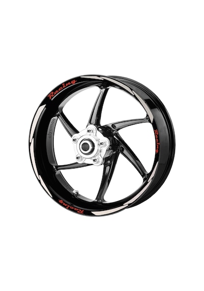 Deeb Motosiklet Jant Şeridi Racing Beyaz Kırmızı Model S N11.30020