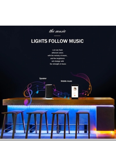Led Set 5 Metre Muzik Ritmine Göre Adaptörlü Silikonsuz Model