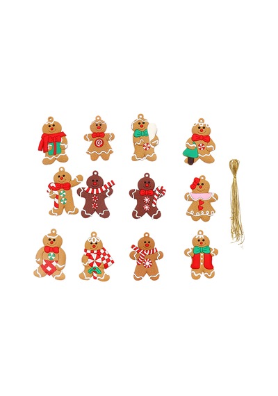 Gingerbread Man Toodent Süsler Noel Partisi Dekorasyonları İçin Solma Ve İyi Esneklik Yok A