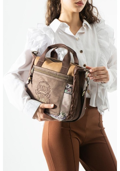 Baginn Amazing Ventis Kadın Postacı Çanta Retro Vegan Deri 28 28 Cm Suni Deri El Çantası Çok Cepli Kahverengi