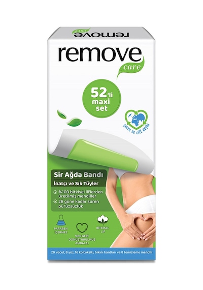 Remove Care Maxı İnatçı & Sık Tüyler Ağda Bandı 44'lü - 5 Adet Tarı
