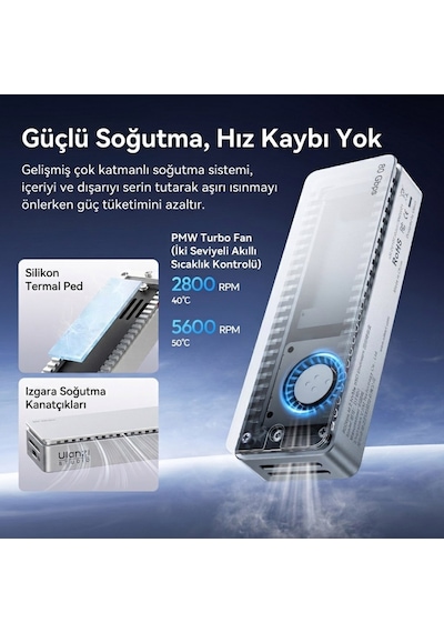 Ulanzi Dt580 80gbps Usb4 M.2 Nvme Ssd Enclosure Harici Ssd Kutusu - I006