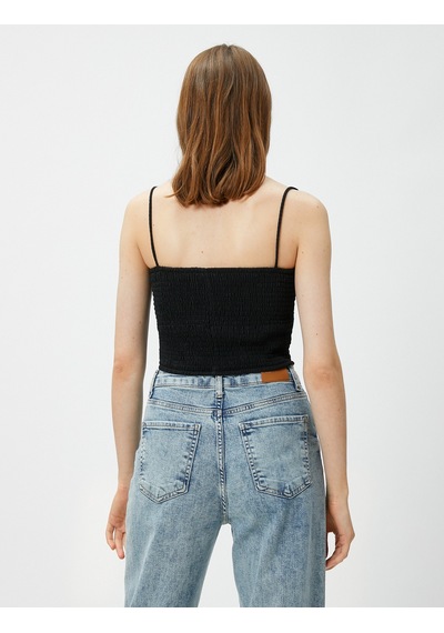 Koton Gipeli Crop Atlet Askılı Siyah 3sak10232ek Koton Gipeli Crop Atlet Askılı Siyah 3sak10232ek