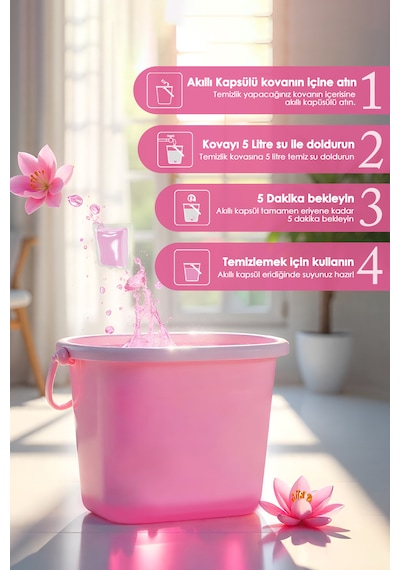 Clean Yüzey Temizleyici Akıllı Kapsül Lilyum&lotus Kokulu Tekli