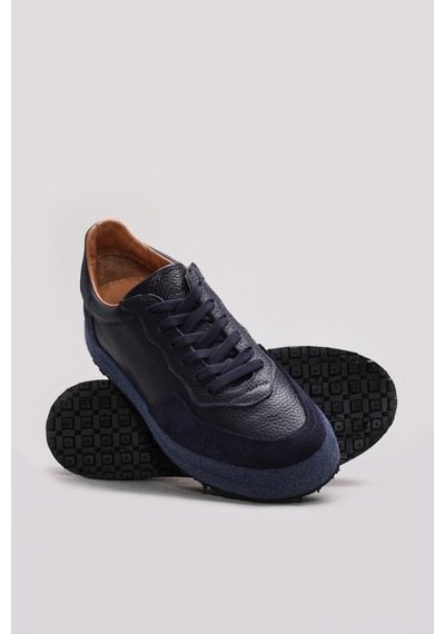 FAST STEP Hakiki Deri Erkek Casual Ayakkabı 723ma118 Lacivert