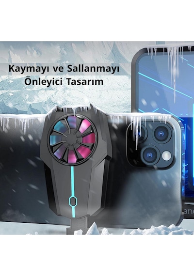 Telefon Soğutucu Fan Hava Soğutmalı Cep Telefon Soğutma Fanı Radyatör Soğutucu Gaming E-spor
