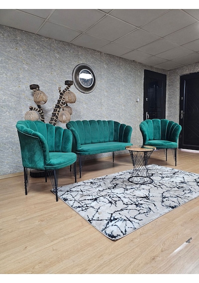 Zafir Siyah Boyalı Tel Ayak Papatya Çay Seti Koltuk Takımı , Balkon, Salon, Ofis, Cafe Koltuk Takımı Yeşil Zafir Siyah Boyalı Tel Ayak Papatya Çay Seti Koltuk Takımı , Balkon, Salon, Ofis, Cafe Koltuk Takımı Yeşil